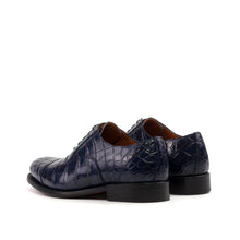 Load image into Gallery viewer, Navy Alligator Oxford Shoes