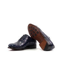 Load image into Gallery viewer, Navy Alligator Oxford Shoes