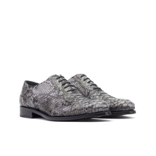 Load image into Gallery viewer, Grey Python Oxford Shoes