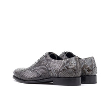 Load image into Gallery viewer, Grey Python Oxford Shoes