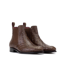 Load image into Gallery viewer, Dark Brown Ostrich Chelsea Boots