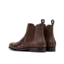 Load image into Gallery viewer, Dark Brown Ostrich Chelsea Boots
