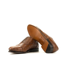 Load image into Gallery viewer, Brown Ostrich Oxford Shoes