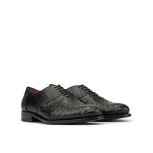 Load image into Gallery viewer, Black Ostrich Wholecut Shoes