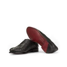 Load image into Gallery viewer, Black Ostrich Wholecut Shoes