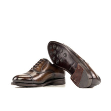 Load image into Gallery viewer, Brown Patina Cap-Toe Oxford Shoes