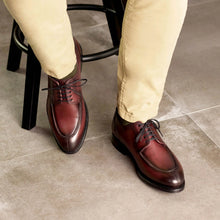 Load image into Gallery viewer, Burgundy Painted Calf Leather Split Toe Derby