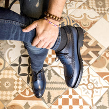 Load image into Gallery viewer, Navy Blue Longwing Blucher Chunky Shoes