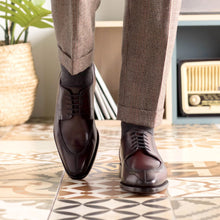 Load image into Gallery viewer, Burgundy Box Calf Leather Split Toe Derby