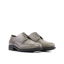 Load image into Gallery viewer, Grey Painted Calf Leather Derby Shoes