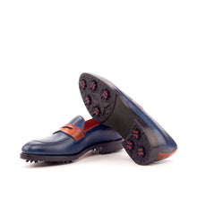 Load image into Gallery viewer, Cognac & navy Penny Loafer Golf Shoes