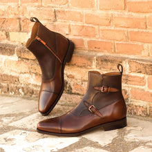 Load image into Gallery viewer, Medium & Dark Brown Painted Calf Double-Monk Boots