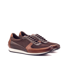 Load image into Gallery viewer, Brown Leather & Suede Trainer Sneakers