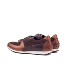 Load image into Gallery viewer, Brown Leather & Suede Trainer Sneakers