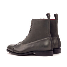 Load image into Gallery viewer, Grey Full-Grain Leather & Suede Balmoral Boots