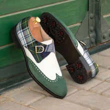 Load image into Gallery viewer, Calf Leather, Tartan, & Suede Single Monk Golf Shoes