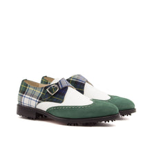 Load image into Gallery viewer, Calf Leather, Tartan, & Suede Single Monk Golf Shoes