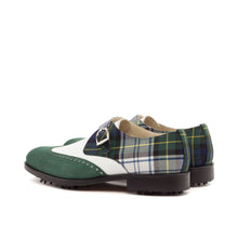 Load image into Gallery viewer, Calf Leather, Tartan, & Suede Single Monk Golf Shoes
