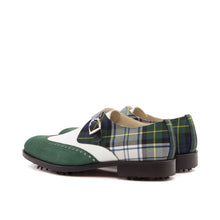 Load image into Gallery viewer, Calf Leather, Tartan, & Suede Single Monk Golf Shoes