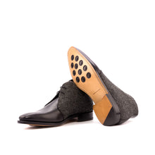 Load image into Gallery viewer, Black Calf Leather & Grey Fabric Chukka Boots