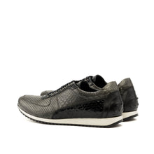 Load image into Gallery viewer, Grey & Black Python Trainer Sneakers