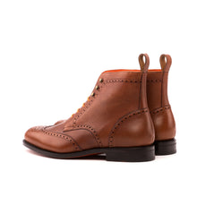 Load image into Gallery viewer, Medium Brown Full-Grain Leather Brogue Boots