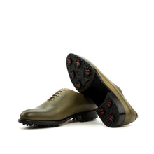 Load image into Gallery viewer, Olive & Dark Brown Leather Wholecut Golf Shoes