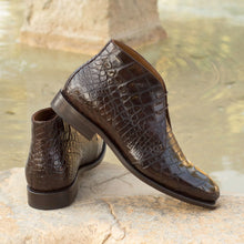 Load image into Gallery viewer, Dark Brown Alligator Chukka Boots