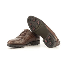 Load image into Gallery viewer, Brown Croco Saddle Golf Shoes