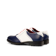Load image into Gallery viewer, Blue & White Calf Leather Saddle Golf Shoes