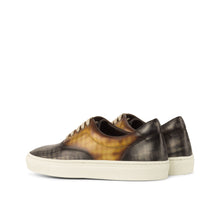Load image into Gallery viewer, Grey & Cognac Patina Leather Top-Sider Trainers