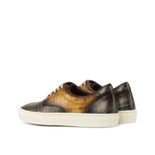 Load image into Gallery viewer, Grey & Cognac Patina Leather Top-Sider Trainers