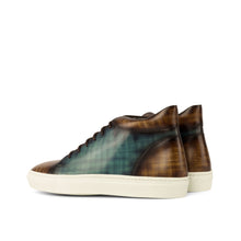 Load image into Gallery viewer, Turquoise & Brown Papiro Patina High-Top Sneakers