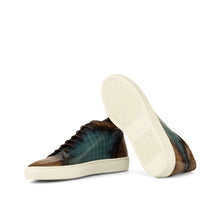 Load image into Gallery viewer, Turquoise & Brown Papiro Patina High-Top Sneakers