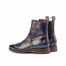 Load image into Gallery viewer, Navy Patina Leather Double-Monk Boots