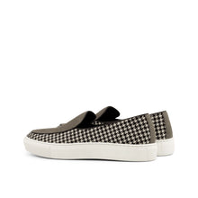 Load image into Gallery viewer, Houndstooth & Grey Linen Belgian Sneakers