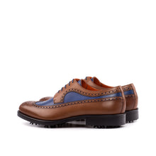 Load image into Gallery viewer, Brown & Navy Calf Longwing Blucher Golf Shoes