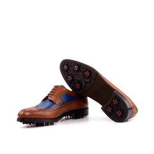 Load image into Gallery viewer, Brown & Navy Calf Longwing Blucher Golf Shoes