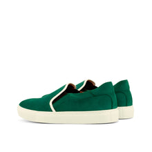 Load image into Gallery viewer, Green Suede Slip-On Sneakers