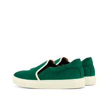 Load image into Gallery viewer, Green Suede Slip-On Sneakers