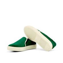 Load image into Gallery viewer, Green Suede Slip-On Sneakers