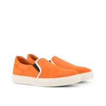 Load image into Gallery viewer, Orange Suede Slip-On Sneakers