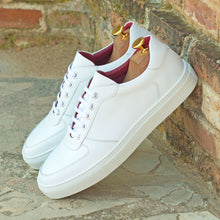 Load image into Gallery viewer, White Nappa Leather Low-Top Sneakers