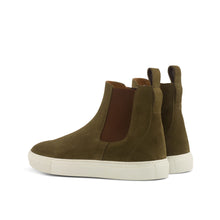 Load image into Gallery viewer, Khaki Suede Chelsea Sneaker Boots