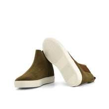 Load image into Gallery viewer, Khaki Suede Chelsea Sneaker Boots