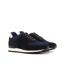 Load image into Gallery viewer, Navy Suede & Mesh Jogger Sneakers