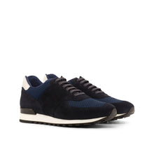 Load image into Gallery viewer, Navy Suede & Mesh Jogger Sneakers