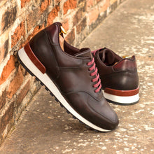 Load image into Gallery viewer, Brown & Burgundy Calf leather Jogger Sneakers