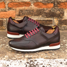 Load image into Gallery viewer, Brown & Burgundy Calf leather Jogger Sneakers