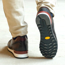 Load image into Gallery viewer, Brown & Burgundy Calf leather Jogger Sneakers